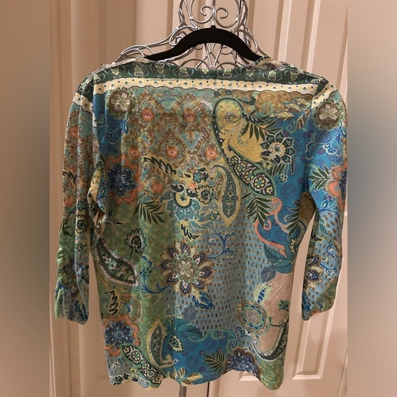 Multiples brand shirt with lace detailing - multicolored size S - 3/4 sleeve - Picture 3 of 5